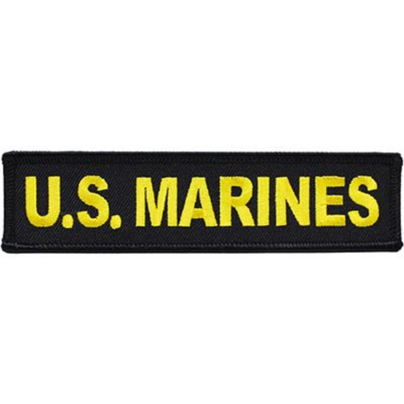 PM0238 Patch - USMC, Tab - Gold & Black - 5.25 x 1.25 in.
