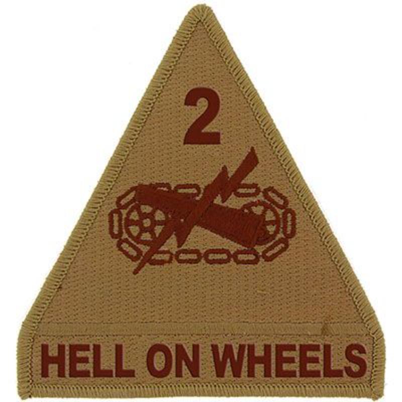 PM0559 Patch - Army, 2nd Armored Division - Desert - 3.63 in. Wide
