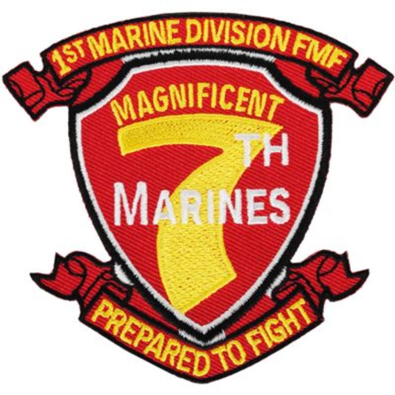 PM0574 Patch - USMC, 7th Marine Regiment - 3.25 in.
