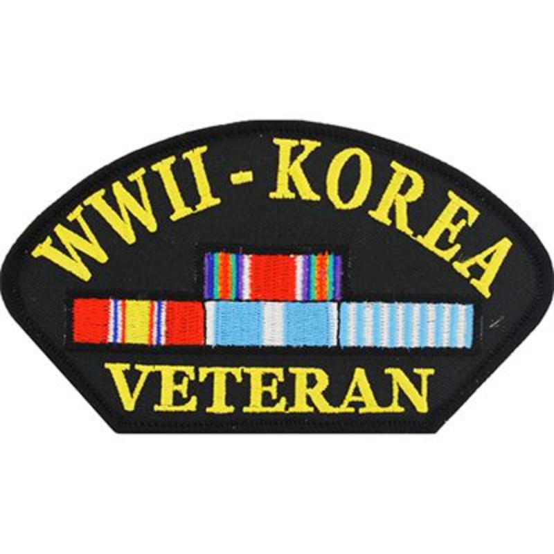 PM1339 Patch - World War II, Hat with Korea - 5.25 x 3 in.