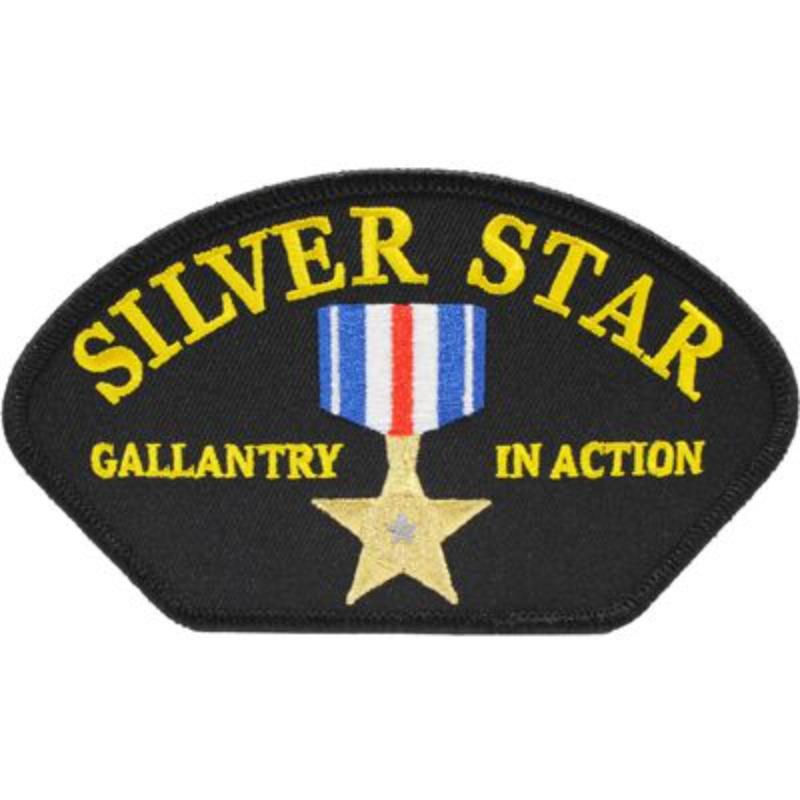 PM1398 Patch - Hat, Silver Star - 5.25 x 3 in.