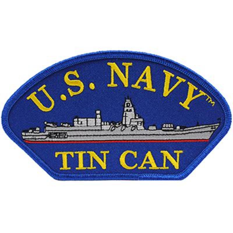 PM1496 Patch - USN, Hat, Tin Can - 5.25 x 3 in.