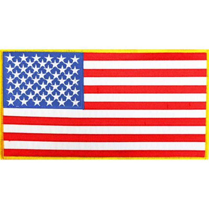 USA Flag Patch - Gold - 7 in. - Durable Embroidery