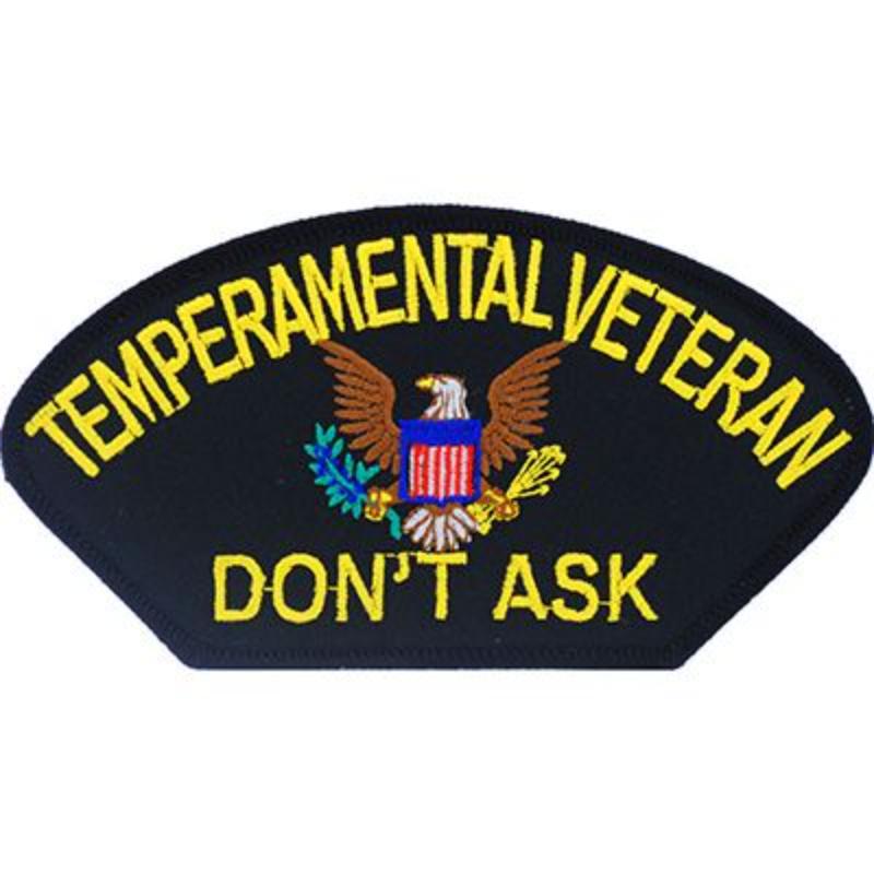 PM1444 Patch - Fun, Temperamental - Veteran - 5.25 x 3 in.