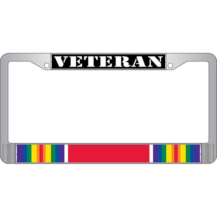 Picture of Eagle Emblems LP3942 Chrome License Plate Frame&#44; World War II Veteran - 6 x 12 in.