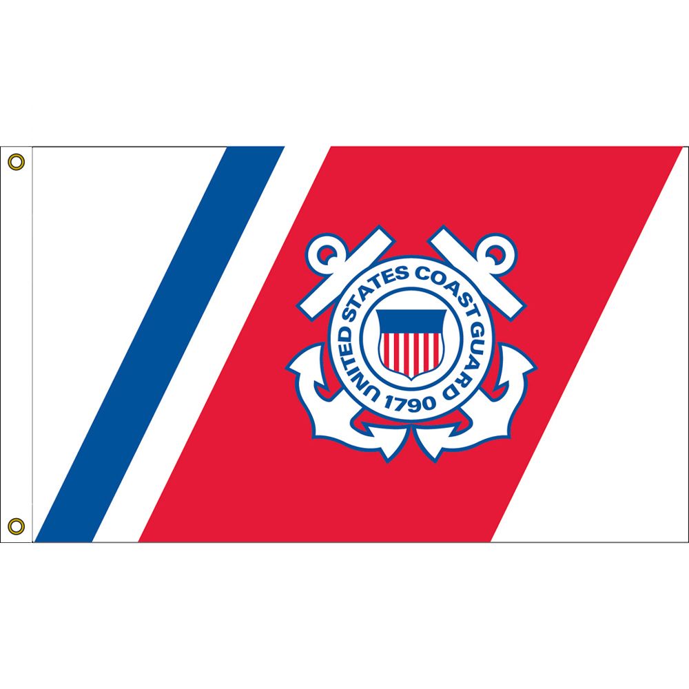 F3012 Flag - United States Coast Guard, Logo - Poly-Cotton - 3 x 5 ft.