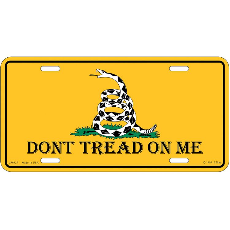 LP0327 License Plate Frame - Dont Tread on Me - 6 x 12 in.