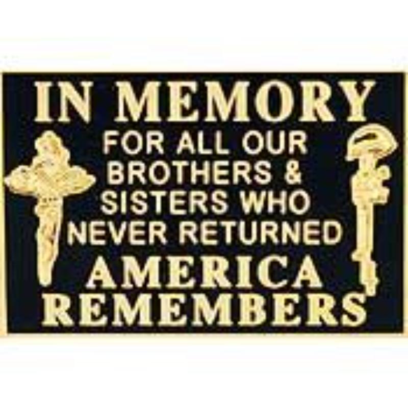 P13114 Pin - In Memory, America Remember - 1 in.
