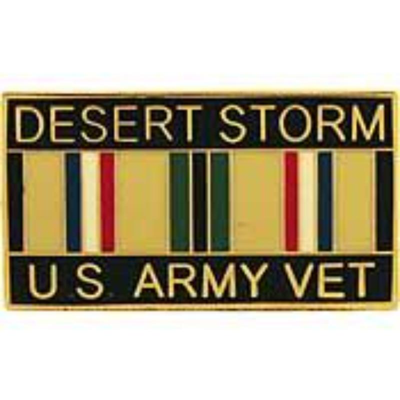 P12258 Pin - Desert Strom Army, Veteran - 1.125 in.