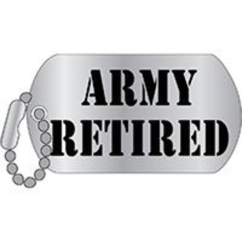 P12780 Pin - Army, Retired - Dog Tag - 1.25 in.