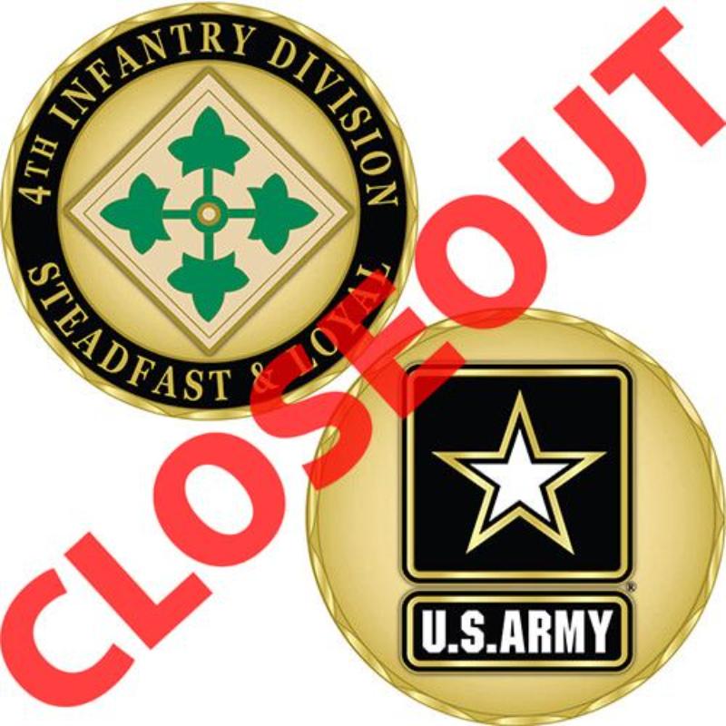 CH1053 Challenge Coin - Army, 4th Infantry Division - 1.75 in.