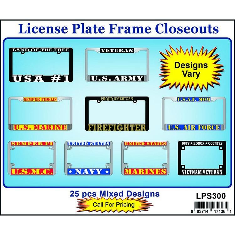 Picture of Eagle Emblems LPS300 License Plate Frame - 25 Piece