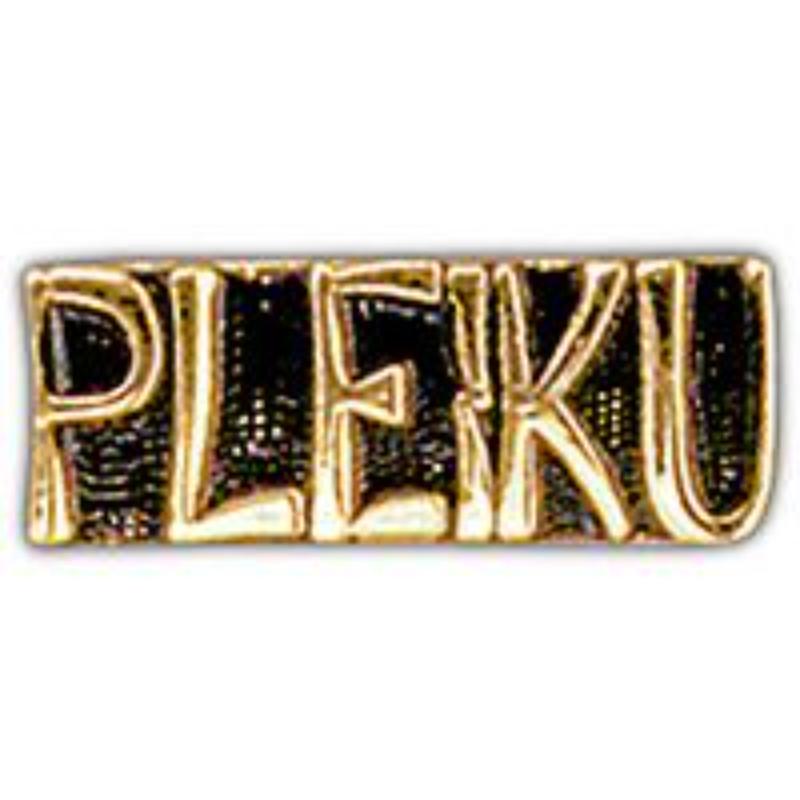 P15186 Pin - Vietnam, Script Pleiku - 1 in.