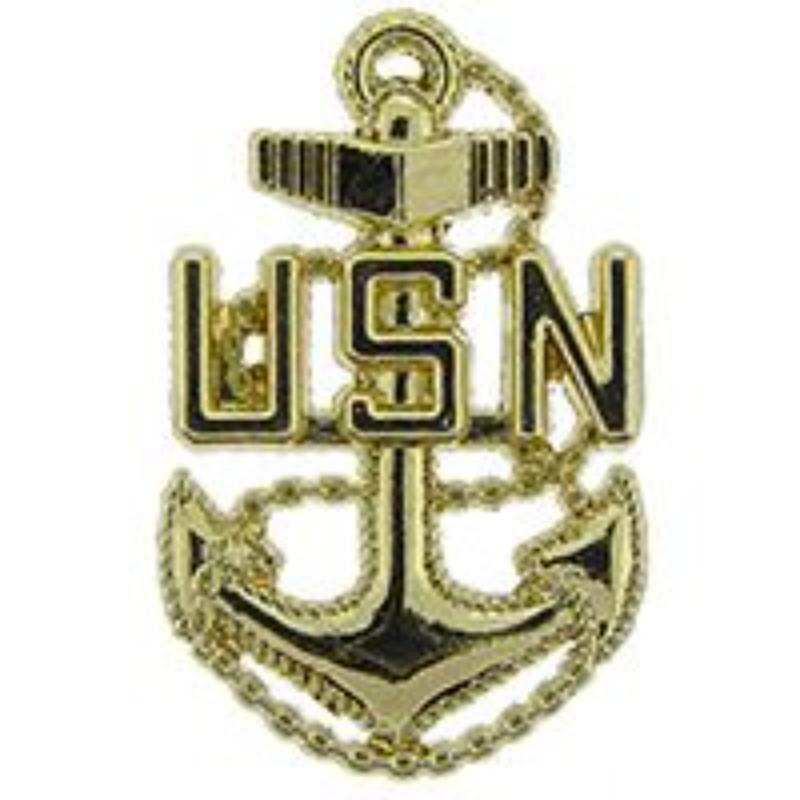 P15235 Pin - USN, Chief Petty Officer Basic - Gold - 1 in.