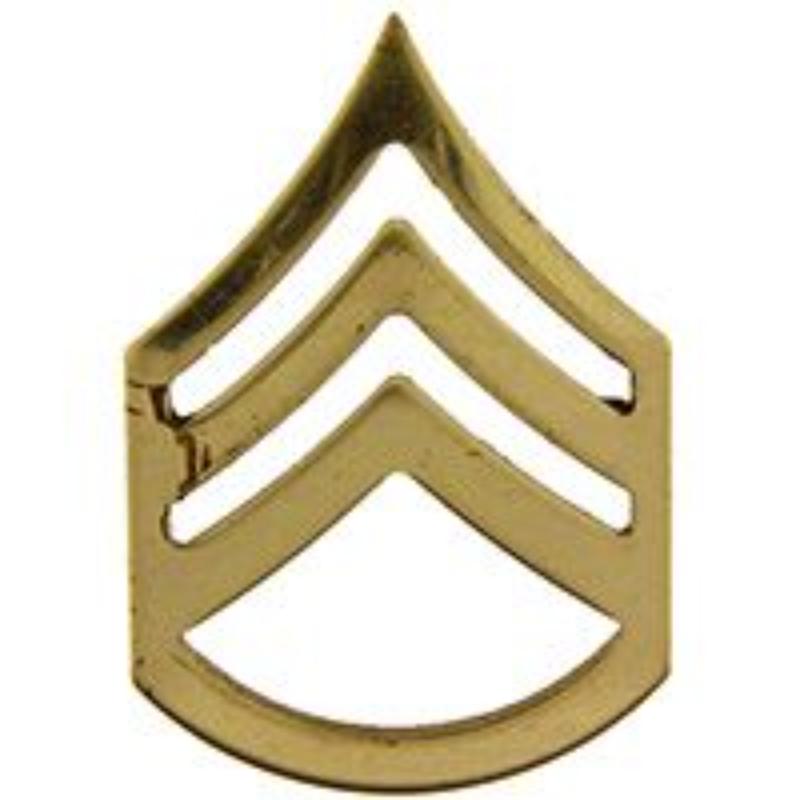 Army E6 Staff Sergeant Rank Pin - Gold - 0.81 x 1.25 in. - Durable Design