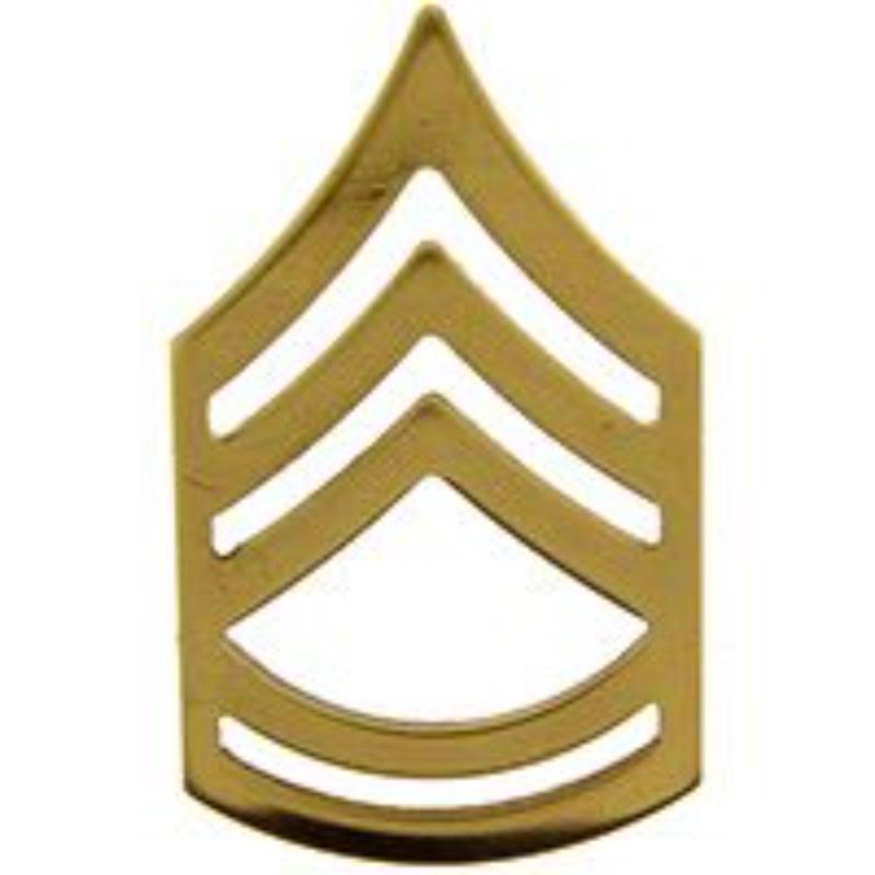 P15254 Rank - Army, E7, Sergeant 1st Class - Gold - 0.81 x 1.38 in.