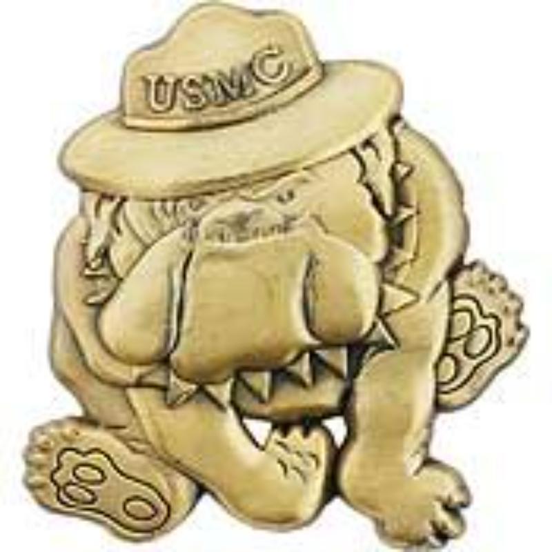 P15348 Pin - USMC, Bulldog, Emblem - 1.625 in.