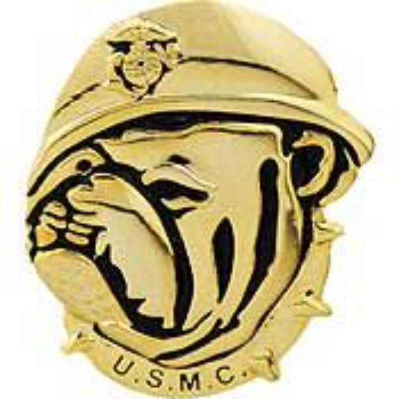 P15658 Pin - USMC, Bulldog, Emblem - 1.125 in.