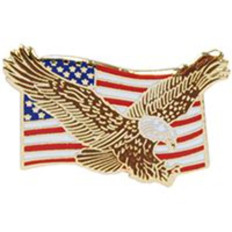 Patriotic Eagle Pin - USA Flag - 1.125 in. - Durable Design