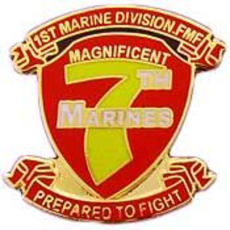 P15795 Pin - USMC, 7th Regiment - 1 in.