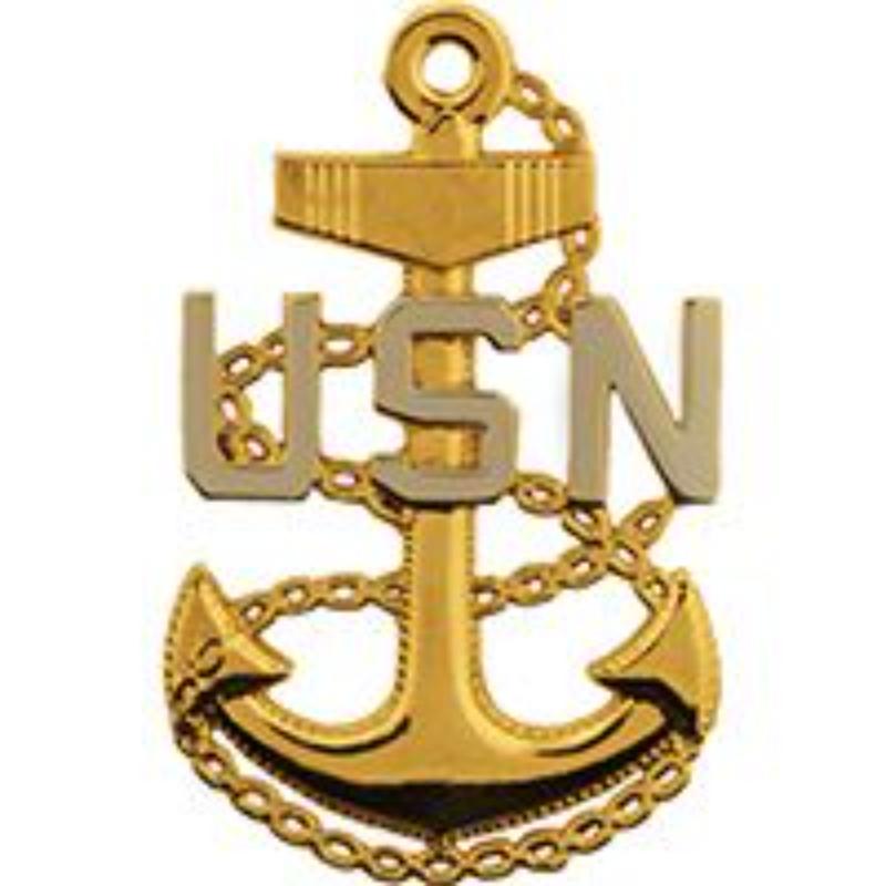 P19033 Pin - USN, Chief Petty Officer Basic - Silver & Gold - 1.125 in.