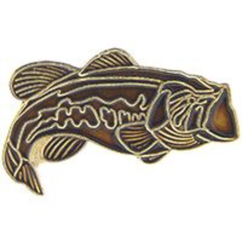 P60115 Pin - Fish, Bass, Red - 1 in.