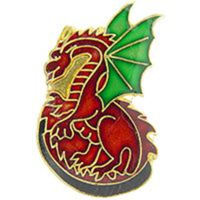 P61475 Pin - Dragon, Red & Green - 1 in.