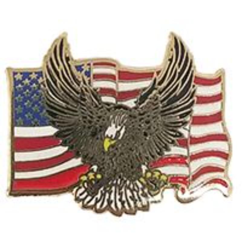 P62740 Pin - USA, Flag, Eagle - 1.125 in.