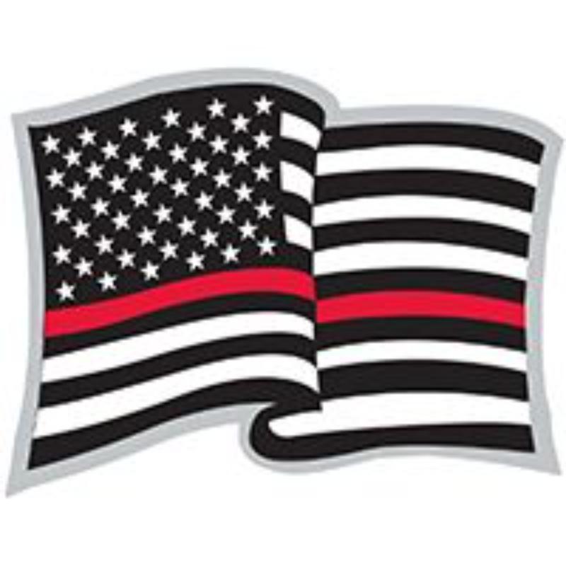 P62844 Pin - Fire, Red Line Honor Flag - Wavy - 1.125 in.