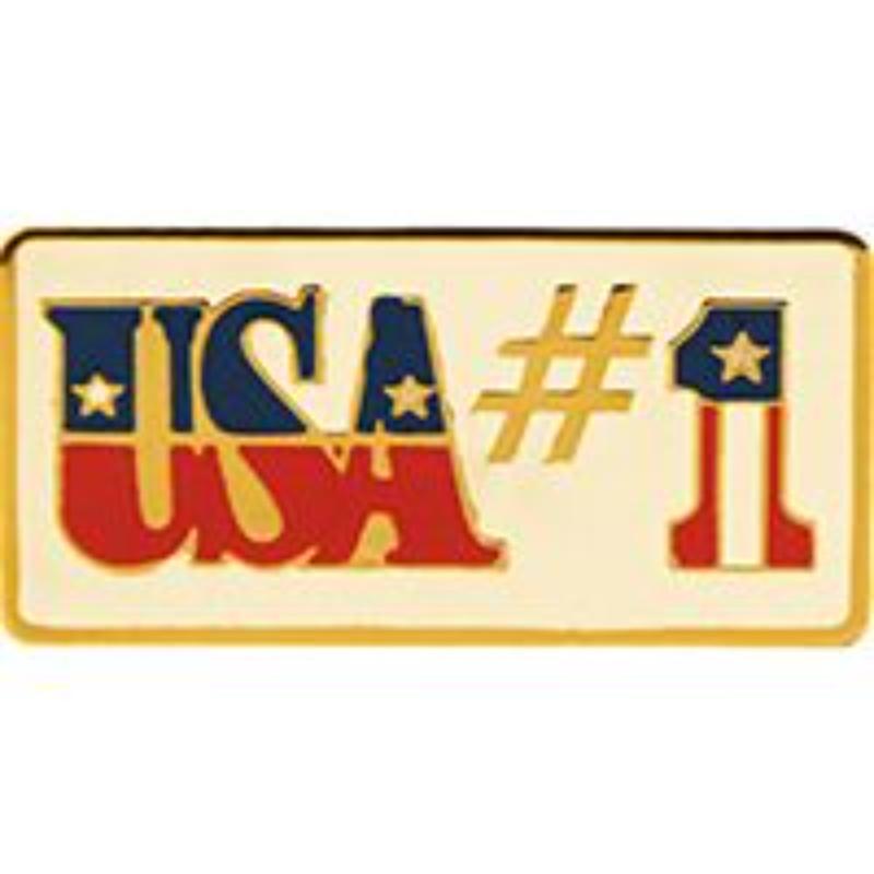 P62890 Pin - USA, Flag, No. 1 - 1 in.