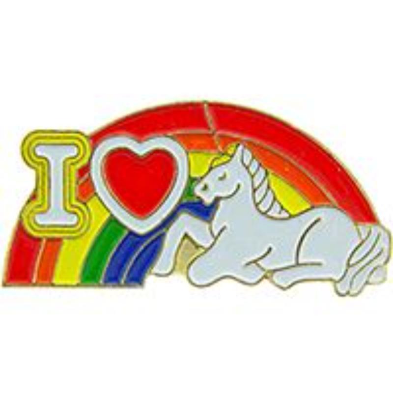 P63117 Pin - Heart, Unicorn - 1 in.