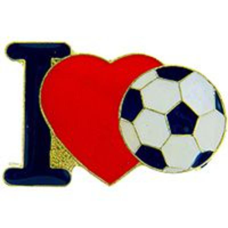 P63293 Pin - Soccer, I Heart - 1 in.