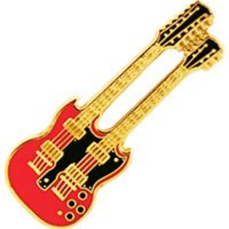 Electric Guitar Pin - Double Neck - 1.25 in. - Durable Design