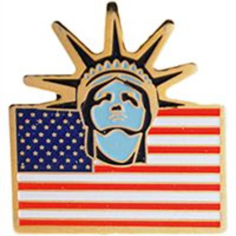 USA Statue of Liberty Pin - Multi-Color - 1 in. - Durable Design