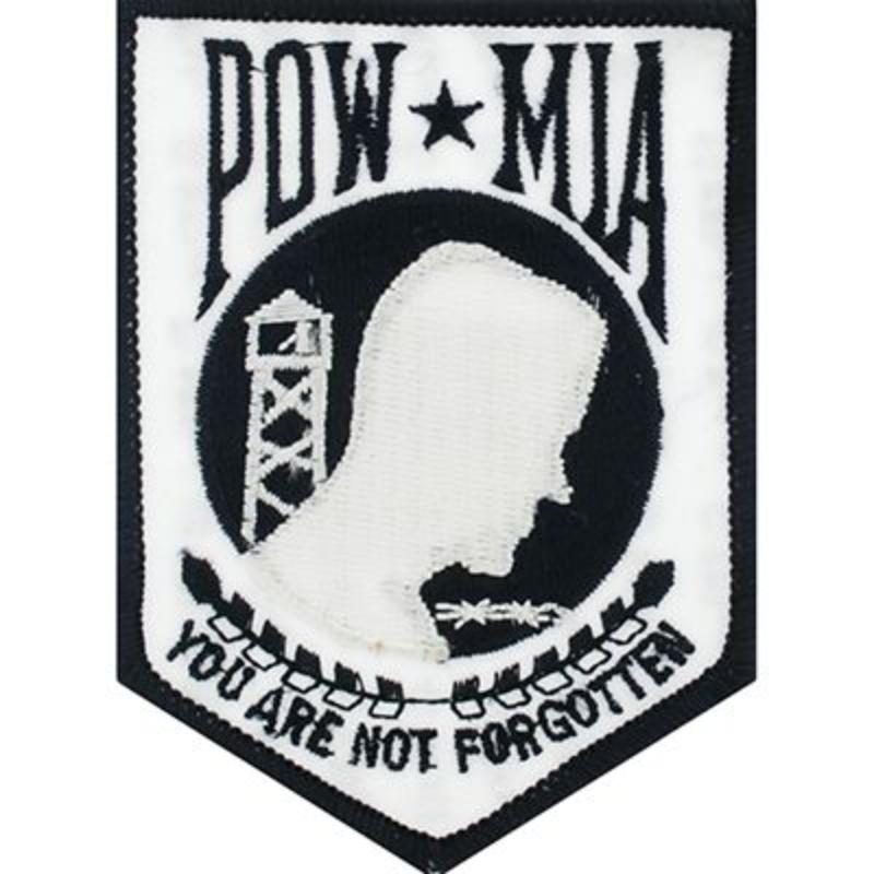 PM0118 Patch - Pow Mia, White - 3.5 in.