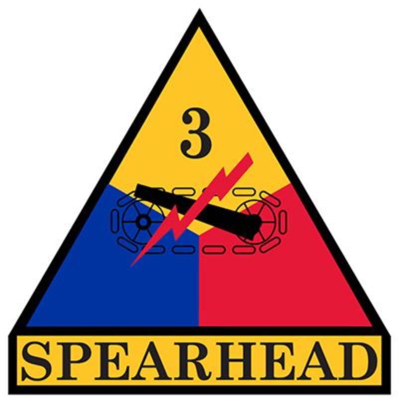 PM0243 Patch - Army, 3rd Armored Division - 3.63 in. Wide