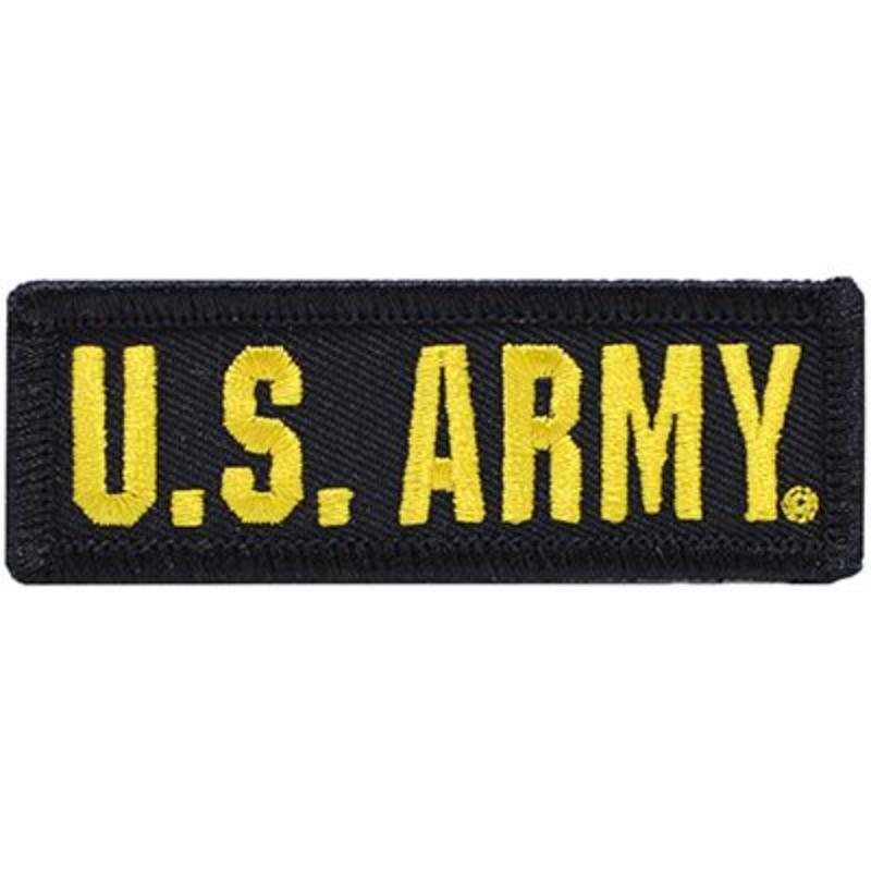 PM0361 Patch - Army, Tab, US.Army - Gold & Black - 2.88 x 1 in.