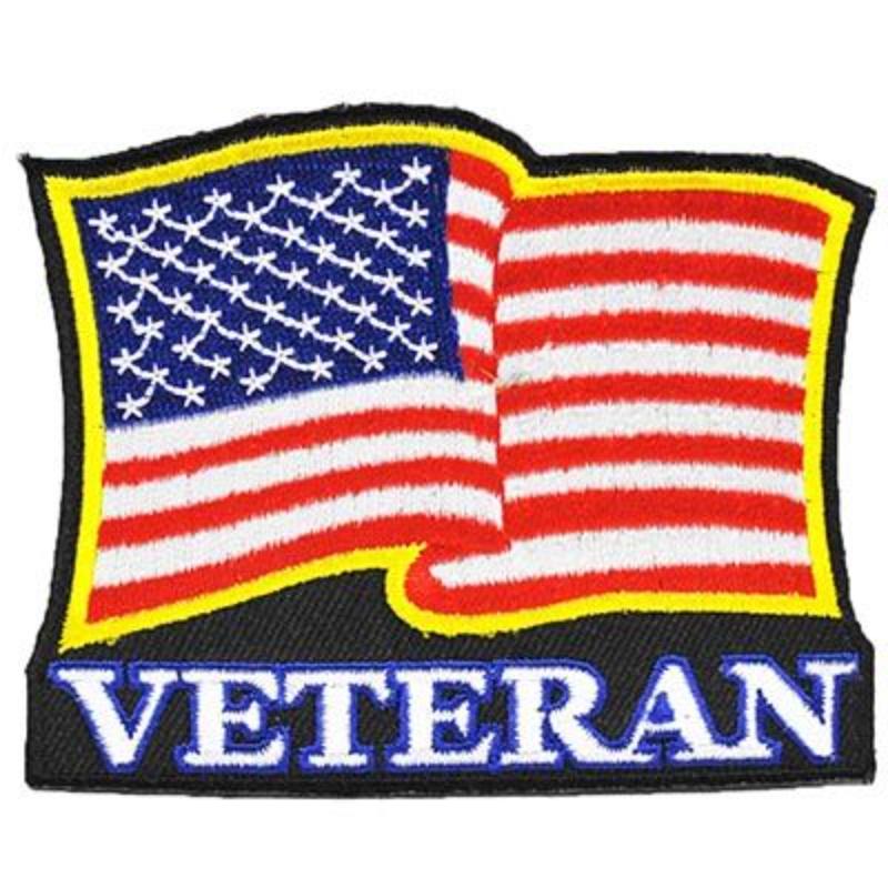 PM0413 Patch - USA Veteran, Wavy - 3.5 in.