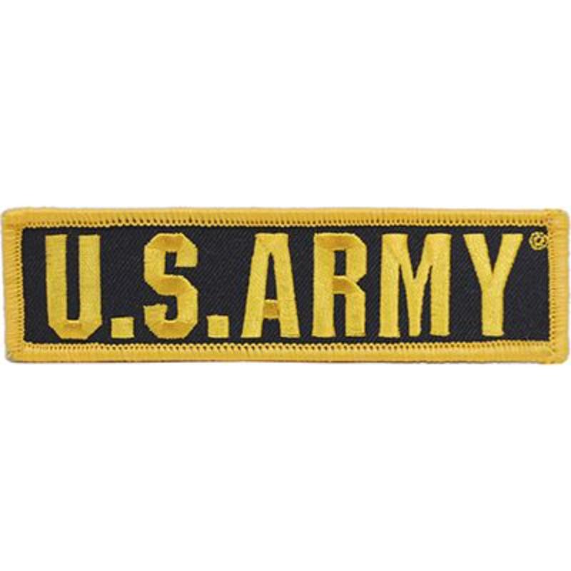 PM0447 Patch - Army, Tab, US.Army - Gold & Black - 4.75 x 1.25 in.