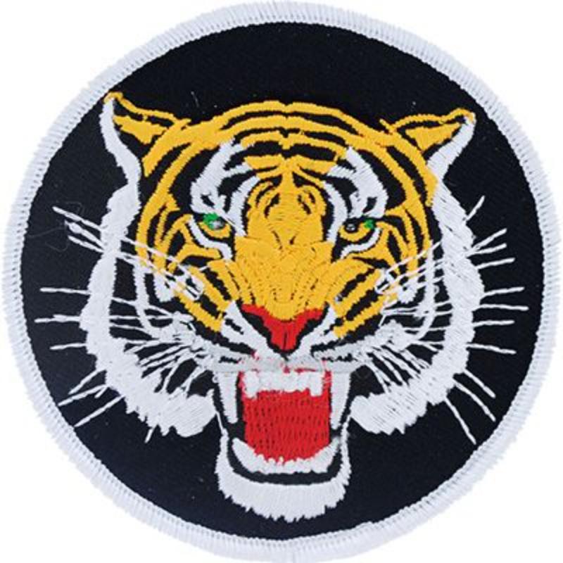Tiger Head Patch - Multi-Color - 3.63 in. - Durable Embroidery