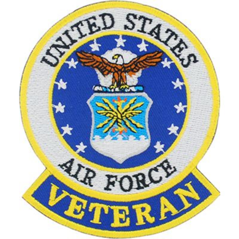 PM0632 Patch - USAF Emblem, Veteran - 3.63 in.