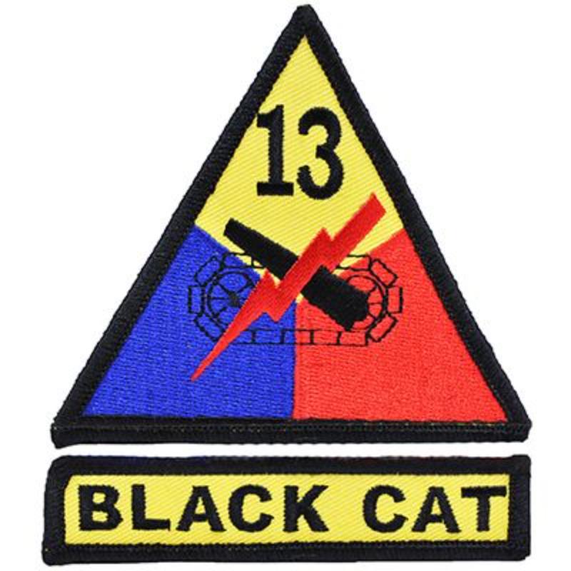 PM0693 Patch - Army, 13th Armored Division - 2 Piece - 3.63 in. Wide