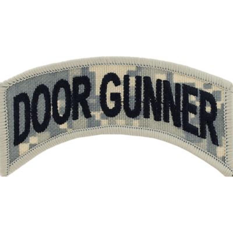 PM0885 Patch - Army, Tab, Door Gunner - Camo - 3.75 x 1.5 in.