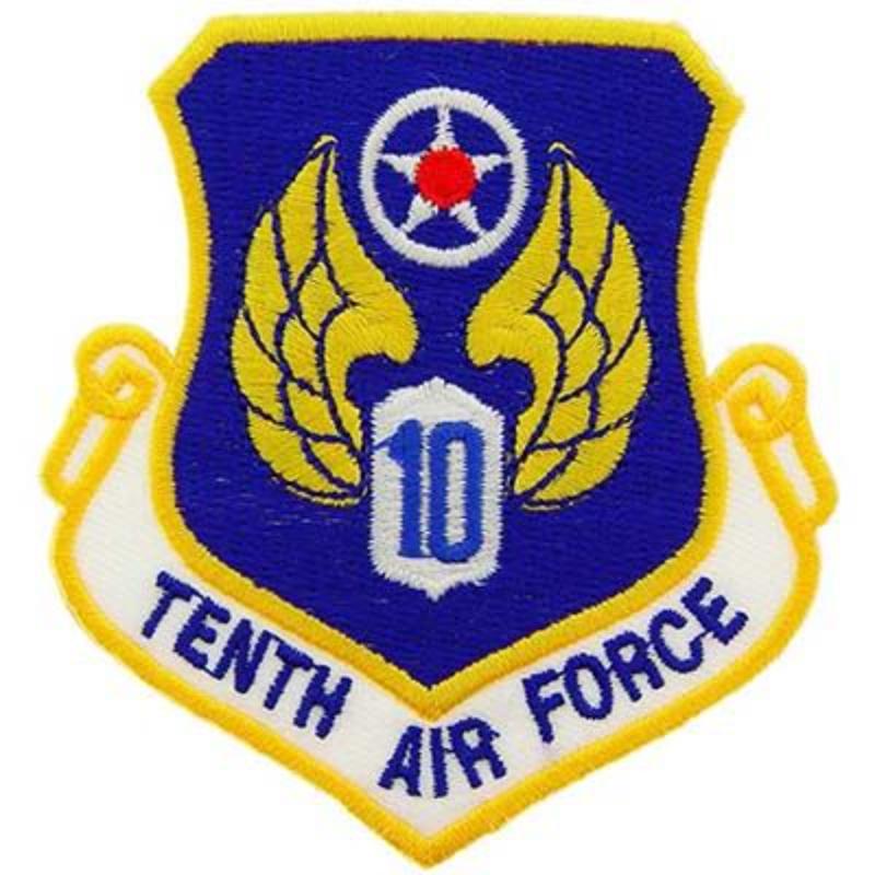 PM0910 Patch - USAF, 10th, Shield - 3.63 in.