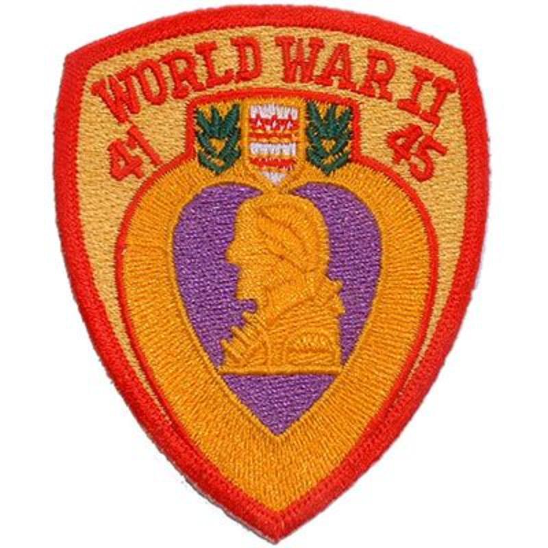 PM1175 Patch - World War II, Purple Heart - 3 in.