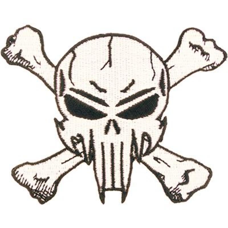 Sniper Skull & Bones Patch - Black - 3.25 in. - Durable Fabric