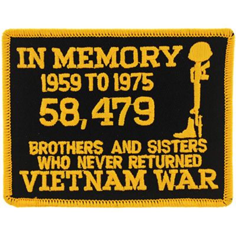 PM1344 Patch - Vietnam, In Memory - Yellow & Black - 4 x 3 in.