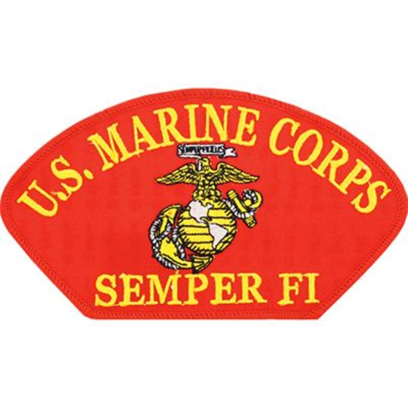 PM1480 Patch - USMC, Hat, Semper FI - 5.25 x 3 in.