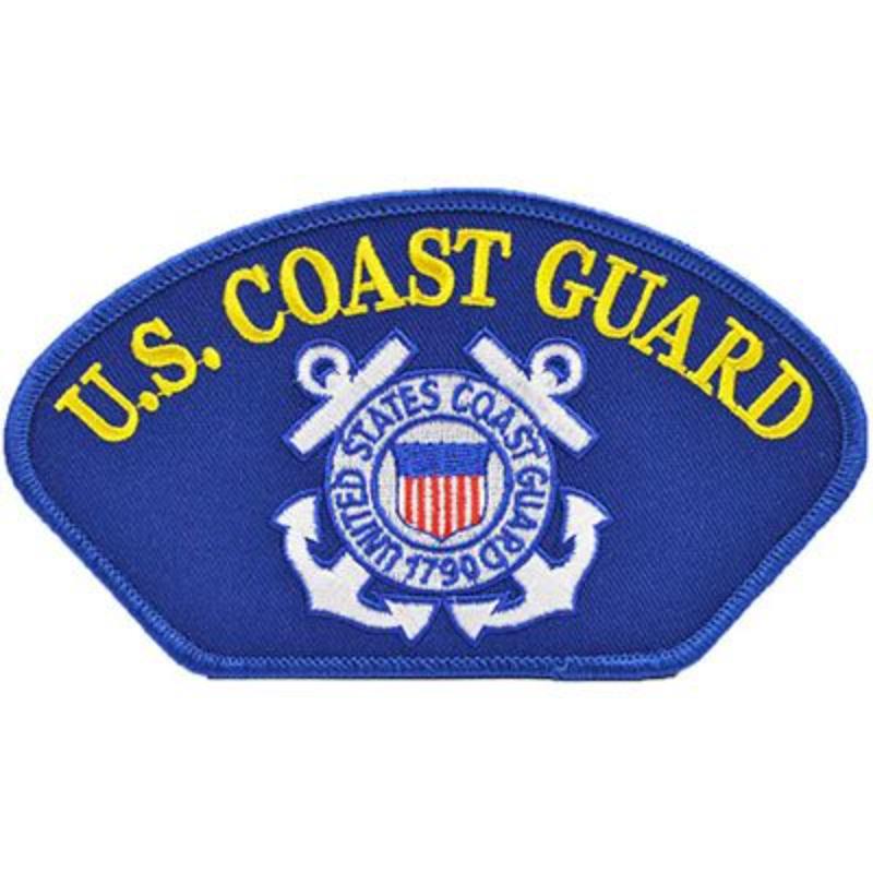 PM1488 Patch - United States Coast Guard, Hat, Logo - 5.25 x 3 in.