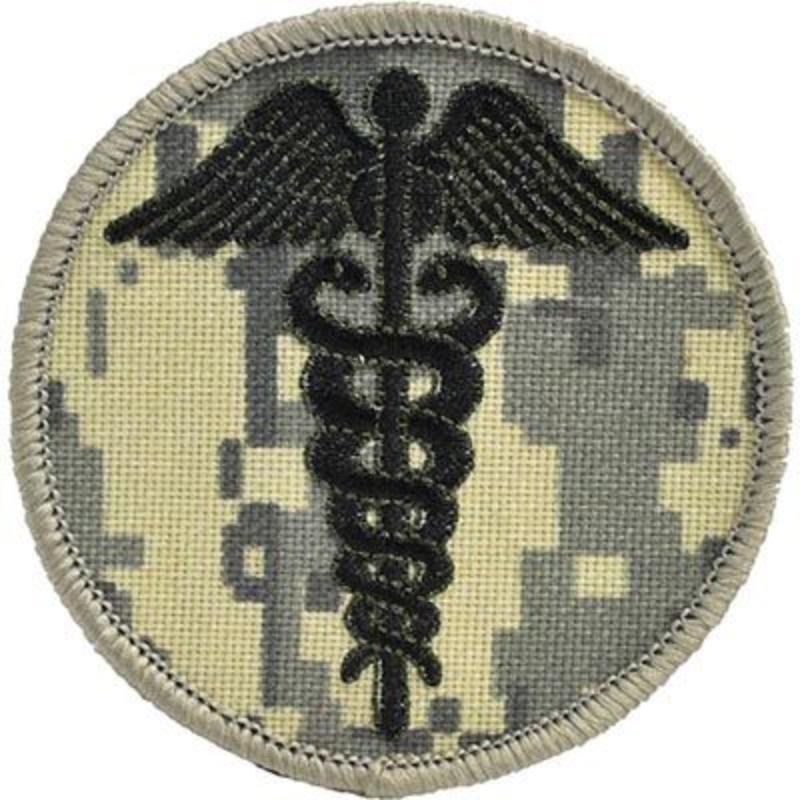 Medic Caduceus Patch - Camo - 3.63 in. - Durable Embroidery